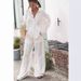 Women's Clothing Fashionable Silk Cotton Jacquard Two-piece Set _ecoleips.com