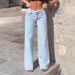 Designer Niche Frayed Hem Jeans For Women High Waist Slimming Draped Loose Wide Leg Pants Floor-Length Trousers_ecoleips.com