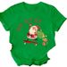 European And American Cross-border Foreign Trade Women's Clothing Christmas Merry Round Neck Printed Ladies Short Sleeve_ecoleips.com