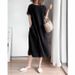 Plus Size Women's Solid Color Dress Style Loose Fit Slimming Mid-Length Summer New Style For Plus Size Women_ecoleips.com