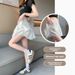 White Pure Cotton Short For Women, 2026 New Spring Ballet Style, Fluffy Pleated, High-waisted Slimming A-line Half_ecoleips.com