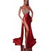 Verve 2025 Women's Sequin Split Plus Size Long Sexy Off-Shoulder Tube Top Flared Evening Dress_ecoleips.com
