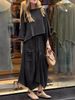 K New Women's Casual Solid Color Loose Skirt Two-piece Set_ecoleips.com