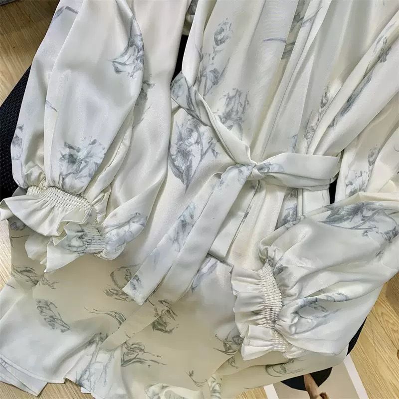 Women's Clothing High End Sense Of Silk Satin Ink Painting Printed Dress Dress Female_ecoleips.com