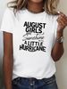 European And American Cross-border Foreign Trade Women's Clothing, Fun Letter Print Round-neck Short-sleeve T-shirt Top_ecoleips.com