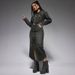 K Women's Lapel Button Long Sleeved Slit New Denim Long Dress_ecoleips.com