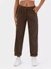 Women's Clothing Autumn High Waist Casual Pants Solid Color Corduroy Loose Straight Trousers_ecoleips.com