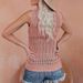 2025 Summer New European And American Style Independent Station Fashion V-Neck Vest Hollow Ice Silk Knit Camisole_ecoleips.com