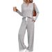 Soft Brushed Knit Lounge Set With Striped Design - Long Sleeve Top & Pants Two-Piece Outfit For Women & Men_ecoleips.com
