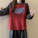 real-shot American-style Raglan Sleeve Spring And Autumn Sweatshirt For Women, Thin Loose-fit Color-blocked_ecoleips.com