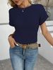 Women's Clothing Spring And Summer Round Neck Lace Splicing Short Sleeved T Shirt Tops Women's Clothing_ecoleips.com