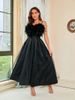 Women's Clothing Feather Sling Mesh Evening Dress_ecoleips.com