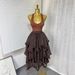 Women's High Waist Mesh Ruffle Cake Skirt – Elastic Waist A-Line Midi Skirt, Flowy & Feminine For Casual & Dressy Occasions_ecoleips.com