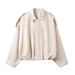 Retro Women's Clothing Suede Jacket Lapel Zip Up Coat Autumn Winter Regular Fit Elegant Fashion Daily Wear_ecoleips.com
