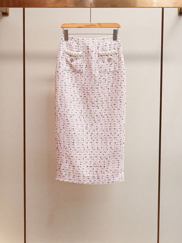 SP Women's Beaded Jacket & Slit Skirt Set - Sweet Spring Outfit, Elegant Two-Piece Suit_ecoleips.com
