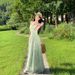 French Vacation Style Mint Green Floral Camisole Dress For Women With Summer Ruffled Edges And Waist Cinching Design,_ecoleips.com