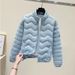 girl Girl Girl Lightweight Down For Women 2023 New Autumn Winter Loose Short Korean Style Small Cotton Coat Workwear Jacket_ecoleips.com