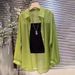 Women's Clothing Shiny Pearlescent Chiffon Long Sleeved Sun Protection Shirt Loose And Versatile Shirt Jacket_ecoleips.com