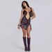 Summer Fashion Trend Women's Halter Neck Backless Print Dress European American Style Slim Fit Tie up New Cross Border Clothing_ecoleips.com