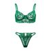 Aria Basics European American Women's Lingerie Set, Lace Embroidered High-end Underwire Bra And Triangle Panties, Sexy See-through_ecoleips.com