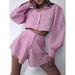 Spring/Summer Grid-Print Long-Sleeve Shirt & High-Waisted Wide-Stocking Pants Set Stylish, Personalized, And Casual_ecoleips.com