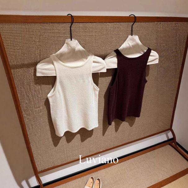 Shenzhen Nanyou 2025 Autumn/Winter Classic Basic Cashmere Blend Layered Knit Vest Top_ecoleips.com