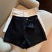 Black And White Plus Size Women's Suit Shorts Summer Thin High Waist Slimming A-Line Tight Elastic Pants_ecoleips.com