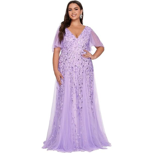 Women's Clothing Large Size Bridesmaid Dress Toast Evening Dress Sequined Mesh Fishtail Slim Banquet Host Dress_ecoleips.com
