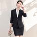Women's Professional Gray Suit Single Button Blazer Skirt Set Elegant Casual Workwear For Job Interview Spring Season_ecoleips.com