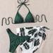Women's 3-Piece Tie-Dye Bikini Set Bohemian Print Swimsuit with Cover-Up for Beach And Pool_ecoleips.com
