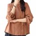 Artistic Retro Slant Placket Lace-Up Cotton Linen Shirt Women's Autumn Large Size Fat Girl Loose Slimming Design Sense L_ecoleips.com
