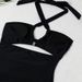 Solid Color One Piece Swimsuit With Suspender Straps Conservative Beach Hot Spring Bikini For Women Summer Winter Spring/Autumn Polyester_ecoleips.com