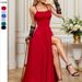 Women's Clothing Sling Backless Sexy Slit Evening Party Dress_ecoleips.com