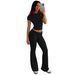 Women's Clothing New Fashion Waist Drawstring Two Sets_ecoleips.com