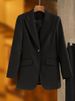 K New Arrival: Fashionable Office Commute Set - Blazer With One-Buckle Lapel And Pencil Skirt_ecoleips.com