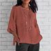 Women's Clothing Spring And Summer Round Neck Cotton And Linen Solid Color Loose Tops T Shirts_ecoleips.com
