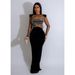 Women's Clothing Long Sleeved Dress Mesh Rhinestone Solid Color See Through Fashion_ecoleips.com