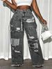 Men's High Street Trendy Hip Hop Loose Straight Leg Casual Trousers Distressed Design American Street Style_ecoleips.com