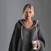 Women's Fashion Color Block Hooded Knit Sweater Long Sleeve Pullover Casual Streetwear Top_ecoleips.com