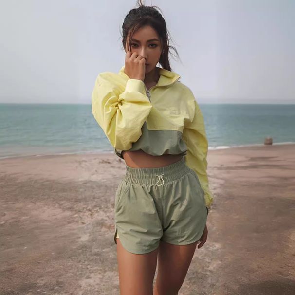 2025 European American Foreign Trade Summer New Women's Sportswear Pullover Top And Casual Shorts Set_ecoleips.com