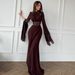 Women's Clothing Spring Elegant Stylish Long Sleeved Maxi Dress For Women Style Flowing Dress Long Sleeve For Formal & Casual For Women_ecoleips.com