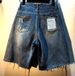 Women's Colorful Rhinestone Beaded Ripped Denim Shorts Street Style Handmade Embellishments Frayed Edges_ecoleips.com