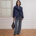 Royal Blue Quilted Puffer Jacket - Oversized Notch Lapel Coat With Diamond Stitching, Lightweight Polyester (US Sizes S-XL)_ecoleips.com