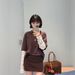 2025 Early Autumn New M Style Micro Label Polo Collar Striped Long Sleeve F Ake Two-Piece T-Shirt Top_ecoleips.com