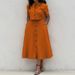 Women's Solid Color Commuter Style Pant Set Single Breasted Long Skirt Spring New Arrival European And American Clothing Short Sleeved 2026_ecoleips.com