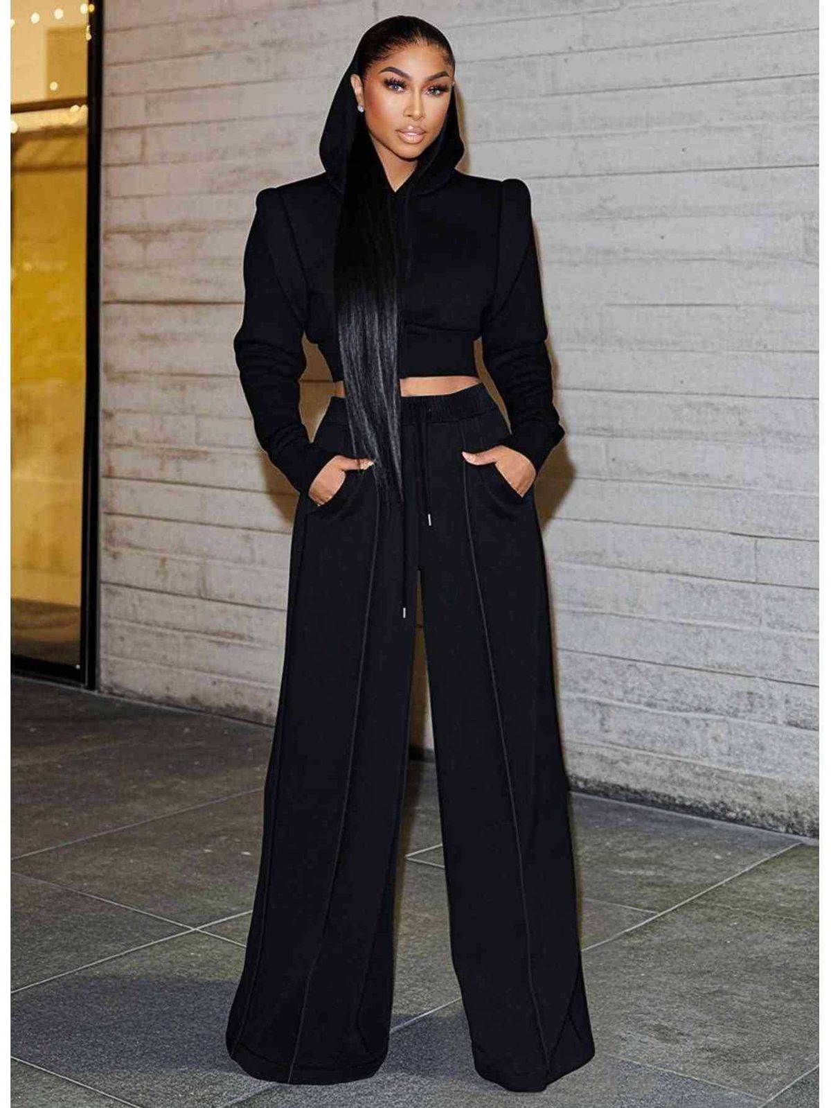 Women’s Elegant Hooded Top & Straight-Leg Pants Set – Long Sleeve Office-to-Outfit Coordinated Suit (S-XXL) | Minimalist Chic & Versatile_ecoleips.com