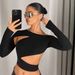 Voya Women's 2026 Spring/Summer New Collection European And American Ins Style T-shirt Irregular Slant Neck Off Shoulder Long Sleeve Top_ecoleips.com