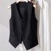 Women's Black Short Vest New Style Small Tank Top Layering Inner Wear Suit_ecoleips.com