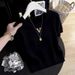 \Women's Gray Knitted Short Sleeve T-Shirt Stylish Youthful Elegant Top For Summer New Style_ecoleips.com