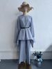 Verve 2025 Muslim Autumn Comfortable Casual Waist-Cinching Batwing Long Sleeve Solid Color Set_ecoleips.com